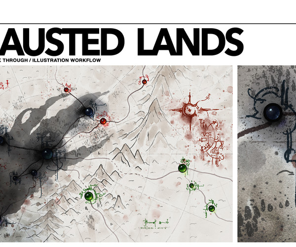 ArtStation Exhausted Lands Painting Process walk through